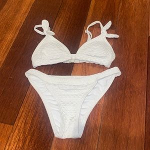 White Crochet Bikini with Bows